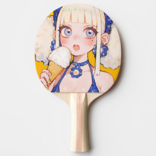 Sunny Scoop Anime Girl med Vanilla Cone Pingisracket