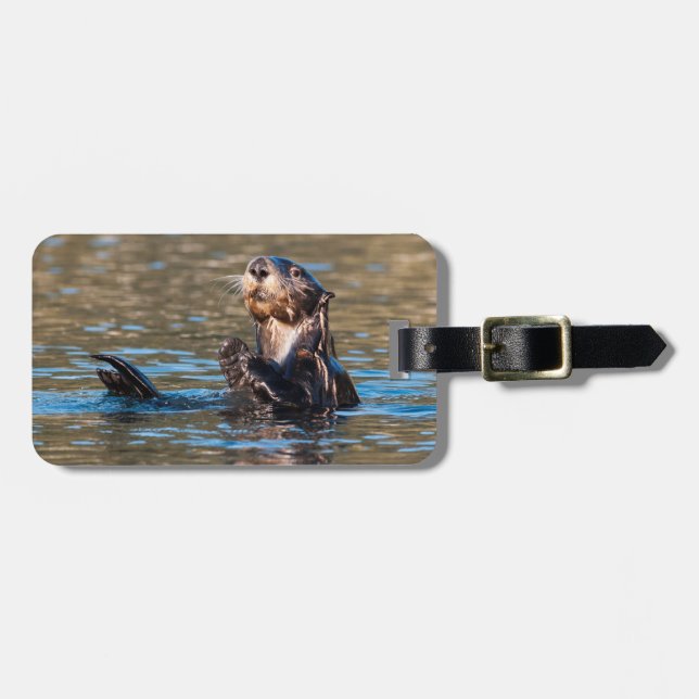 Sunny Sea Otter Bagagebricka (Horisontell Framsida)