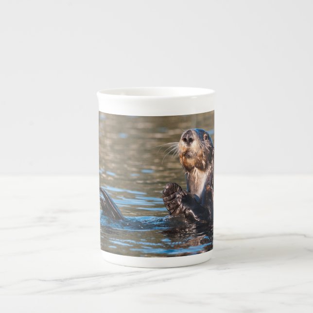 Sunny Sea Otter Benporslin Mugg (Framsidan)