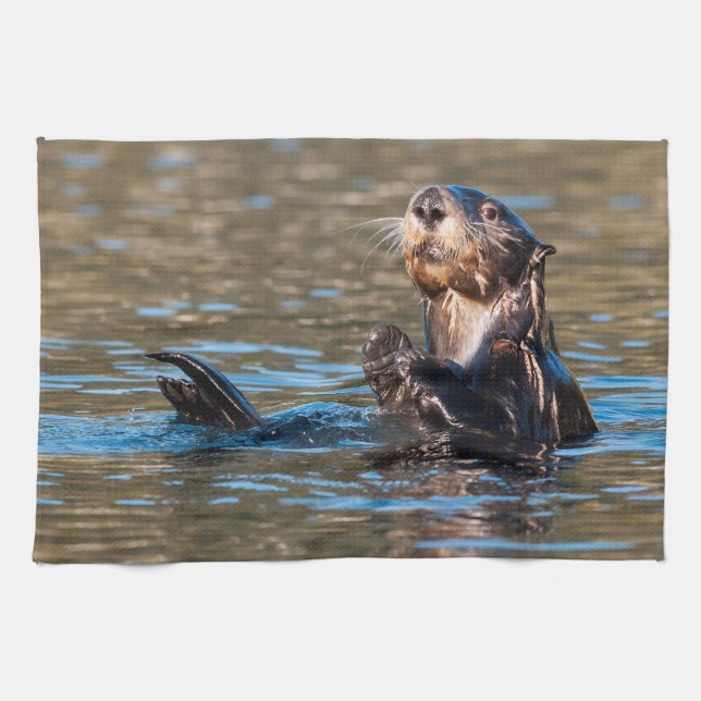 Sunny Sea Otter Kökshandduk (Horisontell)