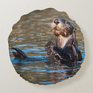 Sunny Sea Otter Rund Kudde
