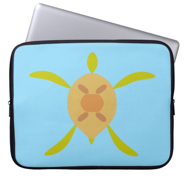 Sunny Sea Turtle Electronics Bag Laptop Fodral (Framsidan)