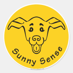 Sunny Sense Logotyp med Hund-klistermärken Runt Klistermärke