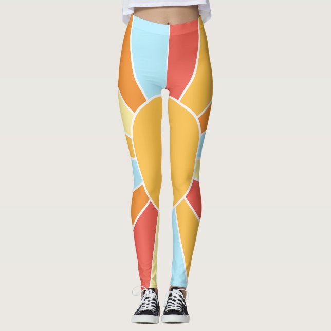 Sunny Shiny Sol Rays Design Leggings (Framsida)