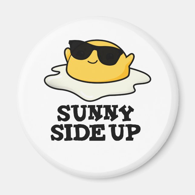 Sunny Side Up-ung Fried Egg Pun Magnet (Framsidan)