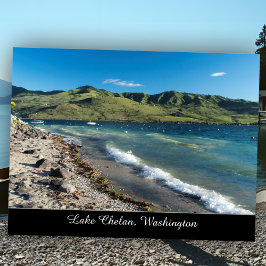 Sunny Sjö Chelan Beach Scenia Washington State Vykort