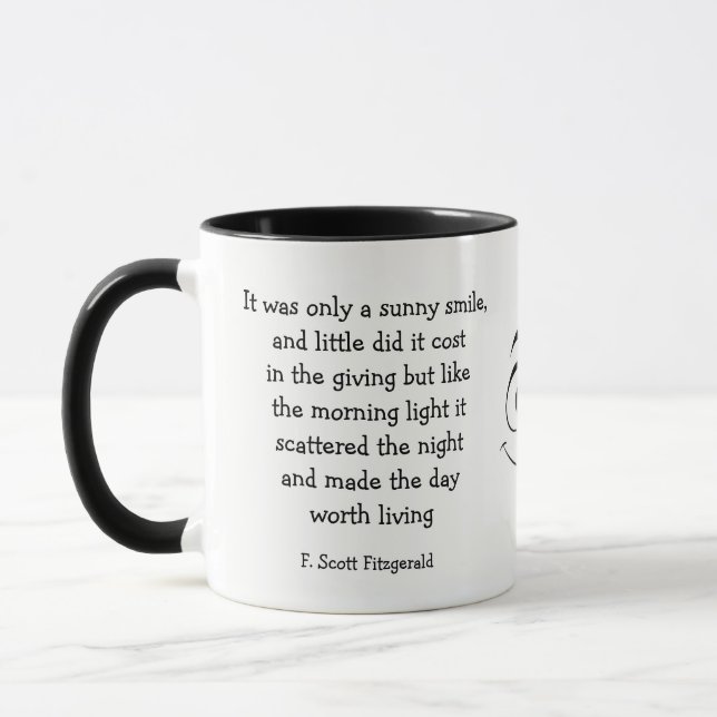 Sunny Smile Inspirational Dikt F. Scott Fitzgerald Mugg (Vänster)