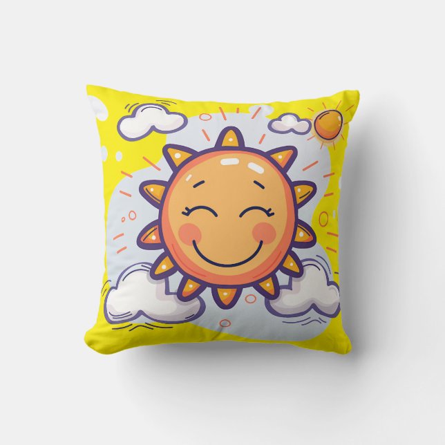 Sunny Smiles Dekorativ kudde - Brighten valfritt r (Framsida)