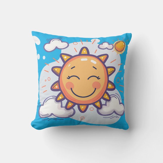 Sunny Smiles Dekorativ kudde - Brighten valfritt r (Framsida)