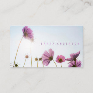 Sunny Smiles/Rosa Daisy Flowers Blommigt Visitkort