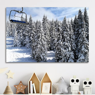 Sunny Snowy Mountain Anpassningsbar Photo Poster