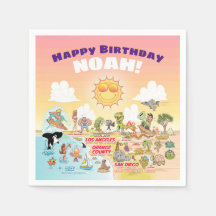 Sunny SoCal Anpassningsbar Birthday Napkins