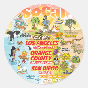 Sunny SoCal Runt Klistermärke