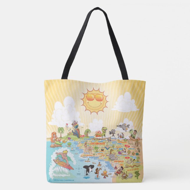 Sunny SoCal Tote Bag Tygkasse (Baksida)