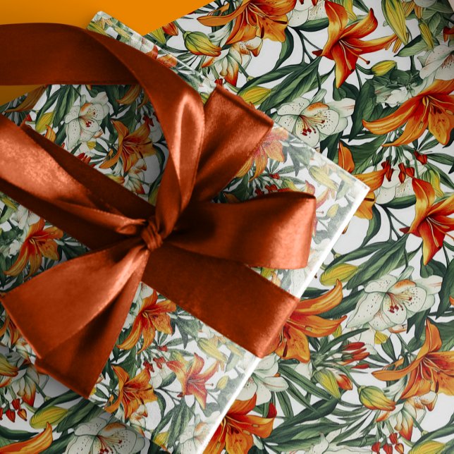 "Sunny Soiree" Tropical Orange California Lilies Presentpapper (Skapare uppladdad)