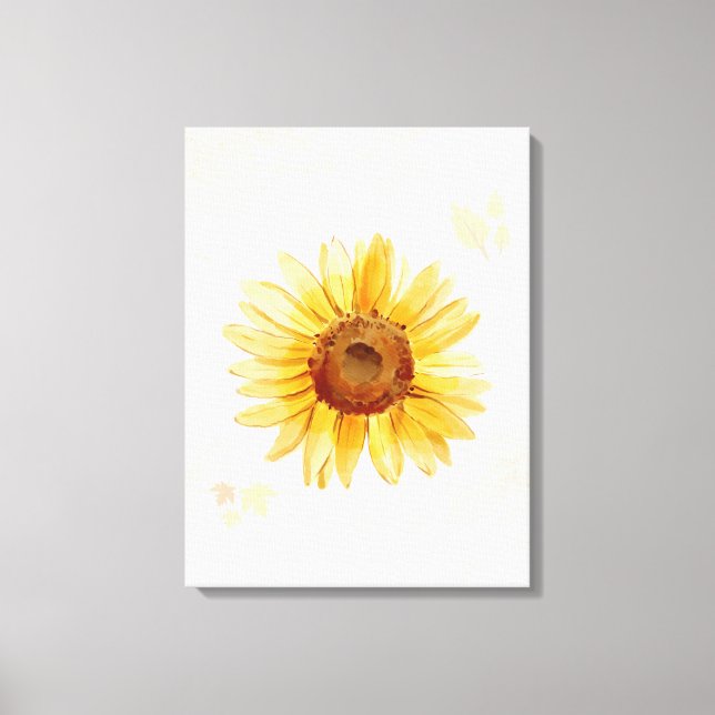 Sunny Solros Watercolor Canvastryck (Framsida)