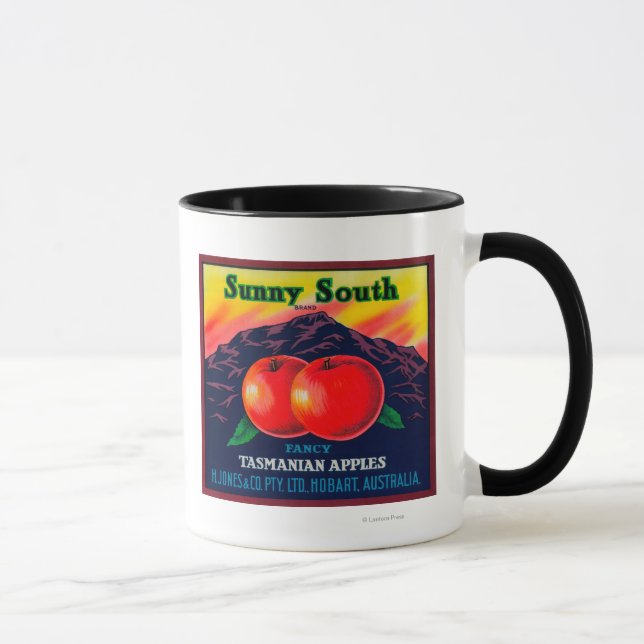 Sunny South Apple LabelHobart, Australien Mugg (Höger)