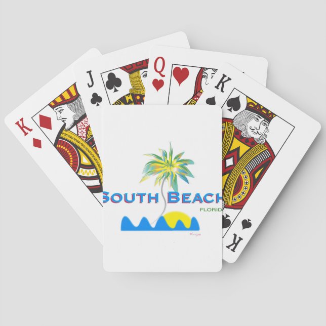 Sunny South Beach, Florida Spelkort (Baksidan)