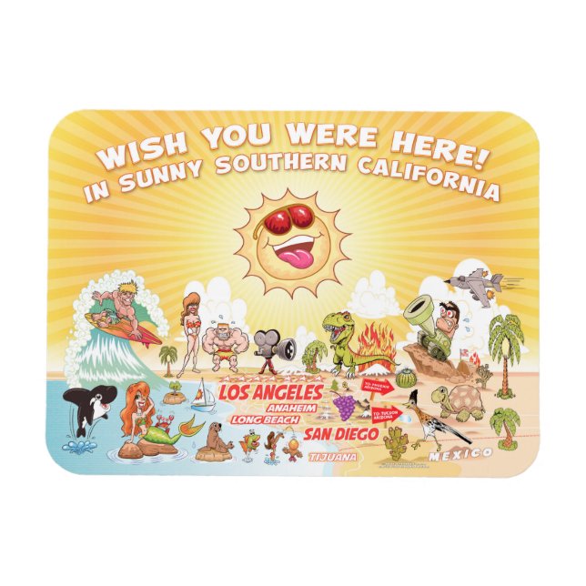 Sunny Southern California Souvenir Magnet (Horisontell)