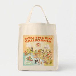 Sunny Southern California Tecknad Tote Tygkasse