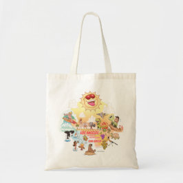 Sunny Southern California Tecknad Tote Tygkasse