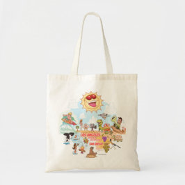 Sunny Southern California Tecknad Tote Tygkasse