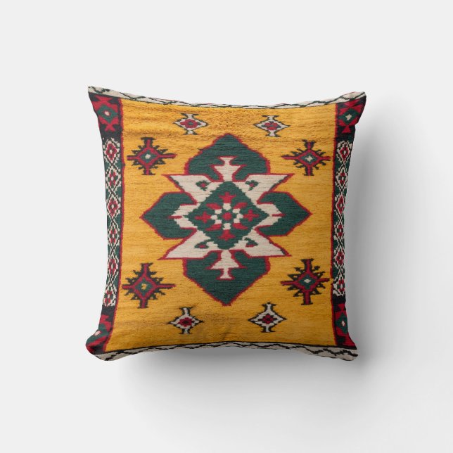 Sunny Splendor: Gult Kilim Pillows Kudde (Framsida)