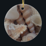 Sunny Summer Seashells, Sea Snäcka Beach Kärlek Julgransprydnad Keramik<br><div class="desc">Sunny Summer Seashells,  Sea Snäcka Beach Kärlek</div>