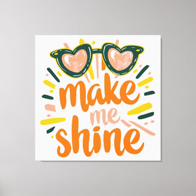 Sunny Summer Shine Lettering Canvastryck (Framsida)