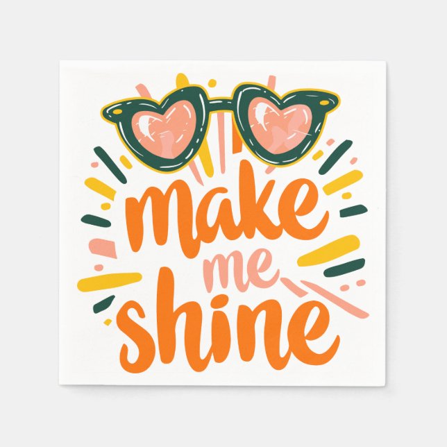 Sunny Summer Shine Lettering Pappersservett (Framsidan)