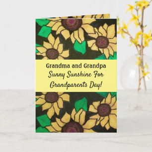 Sunny Sunblommor Lycklig Grandföräldrar Day Kort