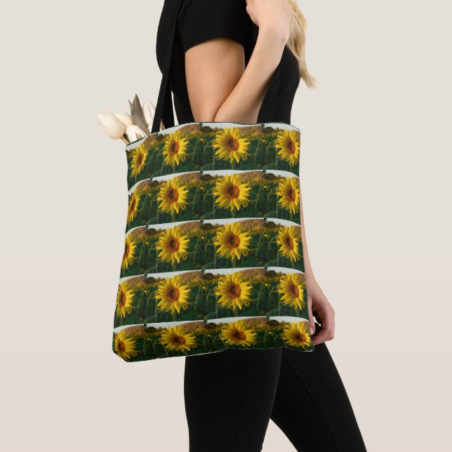 Sunny Sunblommor Tote Bag Tygkasse (Närbild)