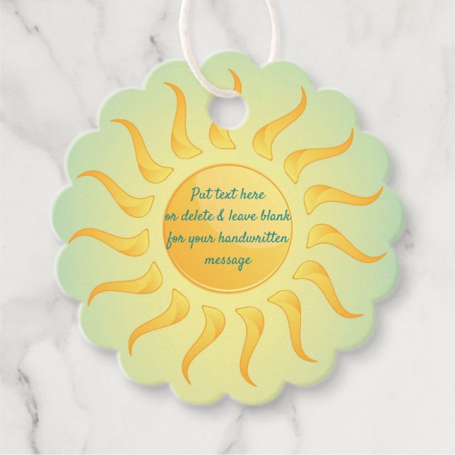 Sunny Sunshine-favoritkort Gåvor Etiketter (Framsida)
