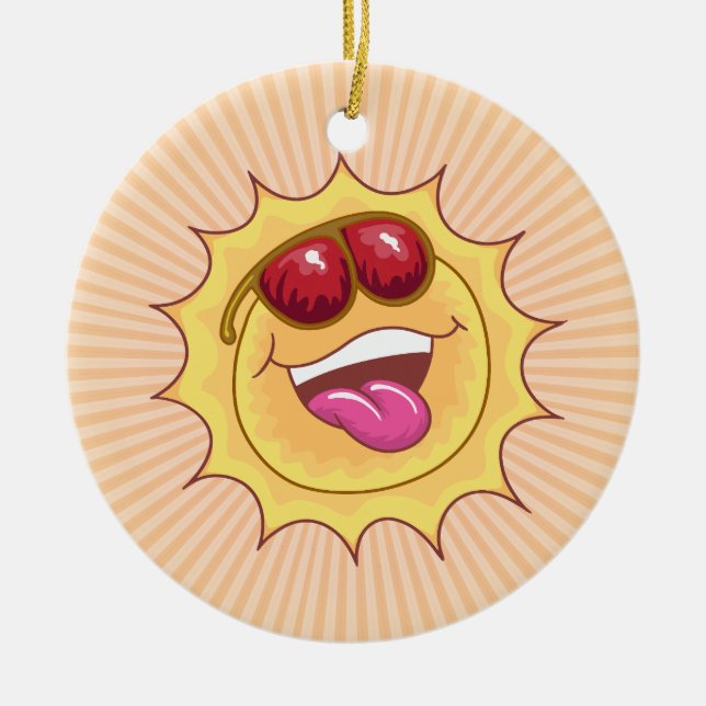 Sunny Tecknad Ceramic Ornament (Framsidan)