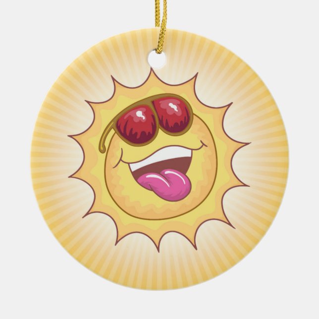 Sunny Tecknad Ceramic Ornament (Framsidan)