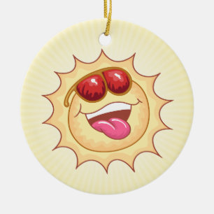 Sunny Tecknad Ceramic Ornament