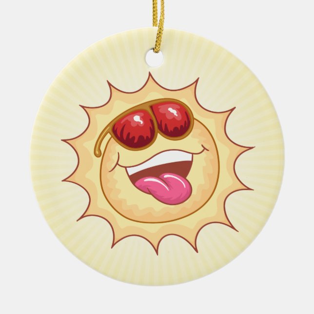 Sunny Tecknad Ceramic Ornament (Framsidan)