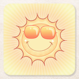 Sunny Tecknad Underlägg Papper Kvadrat