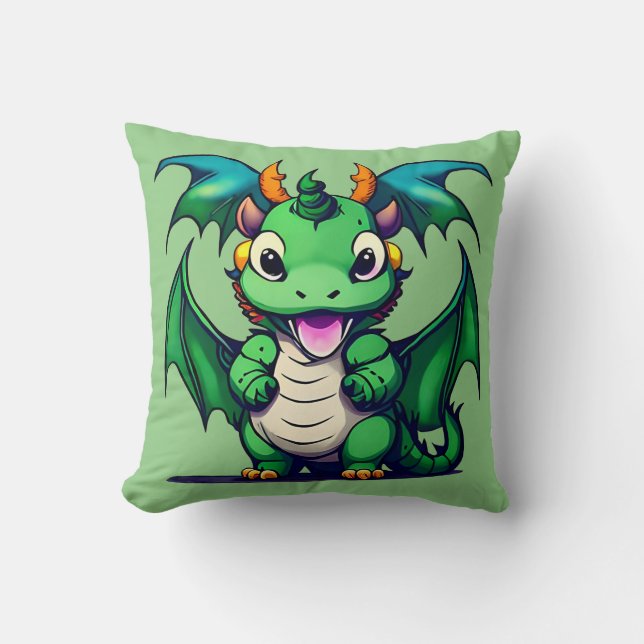 Sunny the Friendly Dragon Kudde (Framsida)