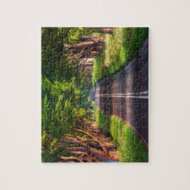 Sunny Träd Road Jigszle Puzzle Pussel