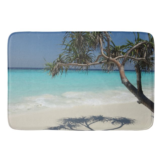 Sunny Tropical Beach Ocean Paradise Badrumsmatta (Framsidan)