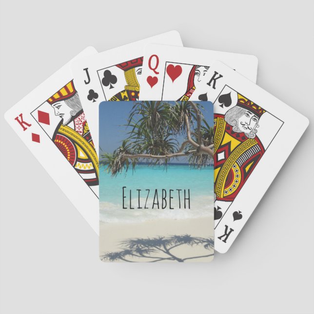 Sunny Tropical Beach Ocean Paradise Casinokort (Baksidan)