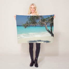 Sunny Tropical Beach Ocean Paradise Fleecefilt