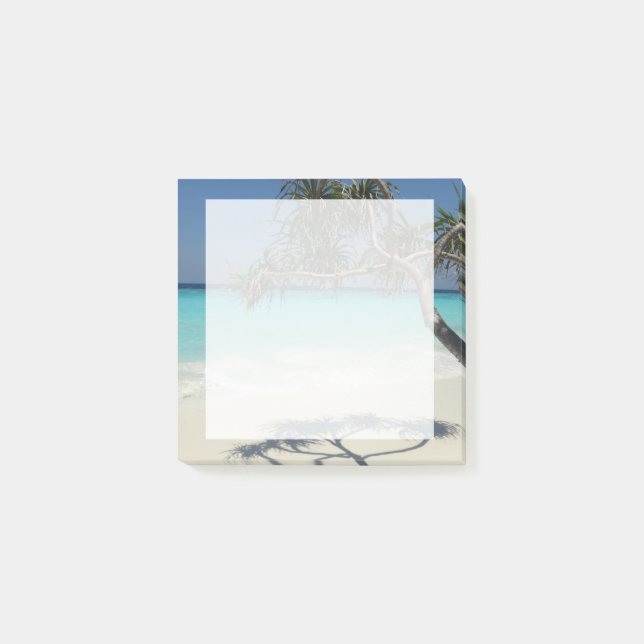Sunny Tropical Beach Ocean Paradise Post-it Block (Framsida)