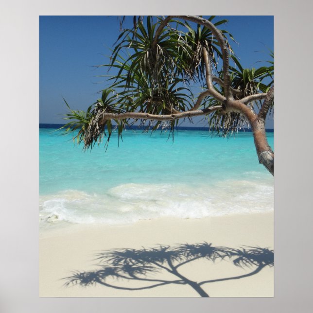 Sunny Tropical Beach Ocean Paradise Poster (Framsidan)
