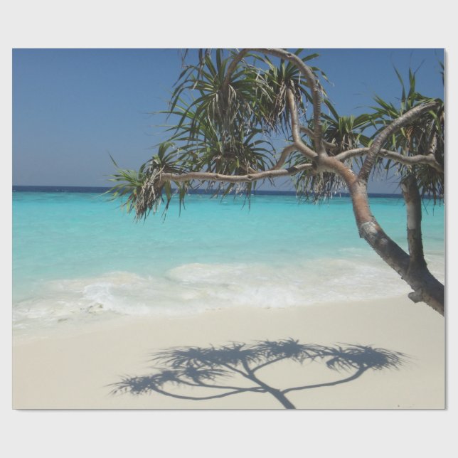 Sunny Tropical Beach Ocean Paradise Presentpapper (Platt)