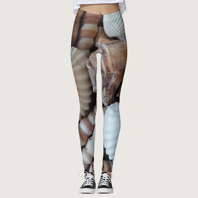 Sunny Tropical Exotic Snäckas Photography Summer Leggings (Framsida)
