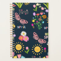 Sunny Vår Blooms Blommigt Design with Buzzing Bee