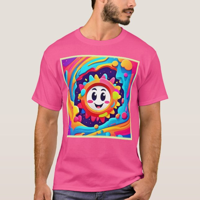 Sunny Vibes: Colorful Joy T Shirt (Framsida)