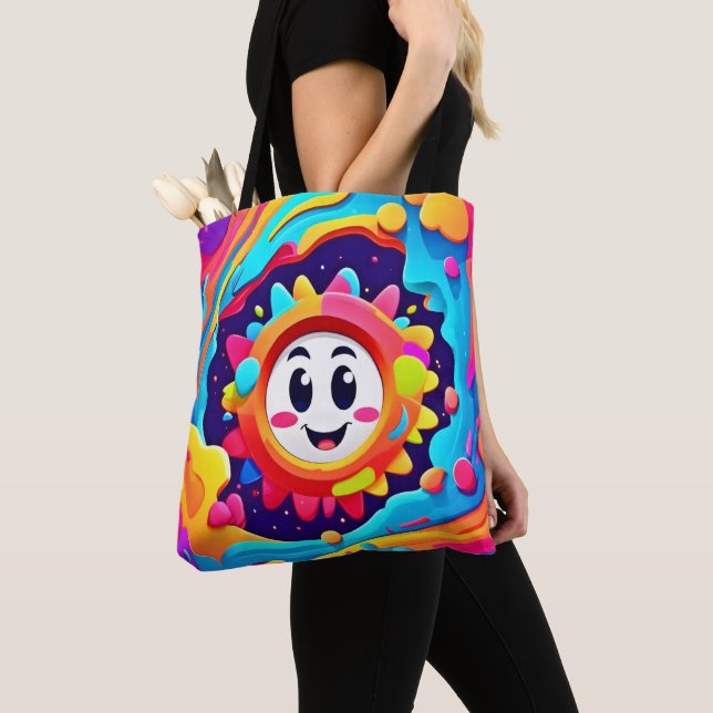 Sunny Vibes: Colorful Joy Tygkasse (Närbild)